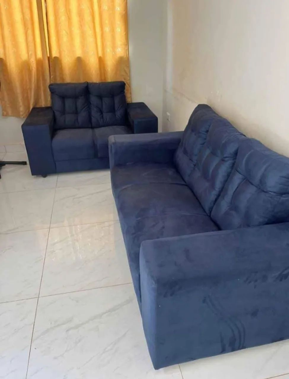 Sofá Novo 2 e 3 Lugares Encosto Almofadado 