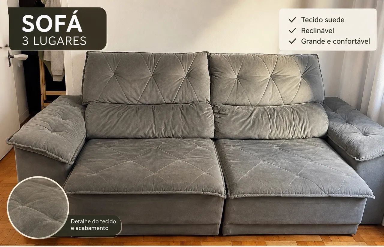 Sofá 3 lugares 