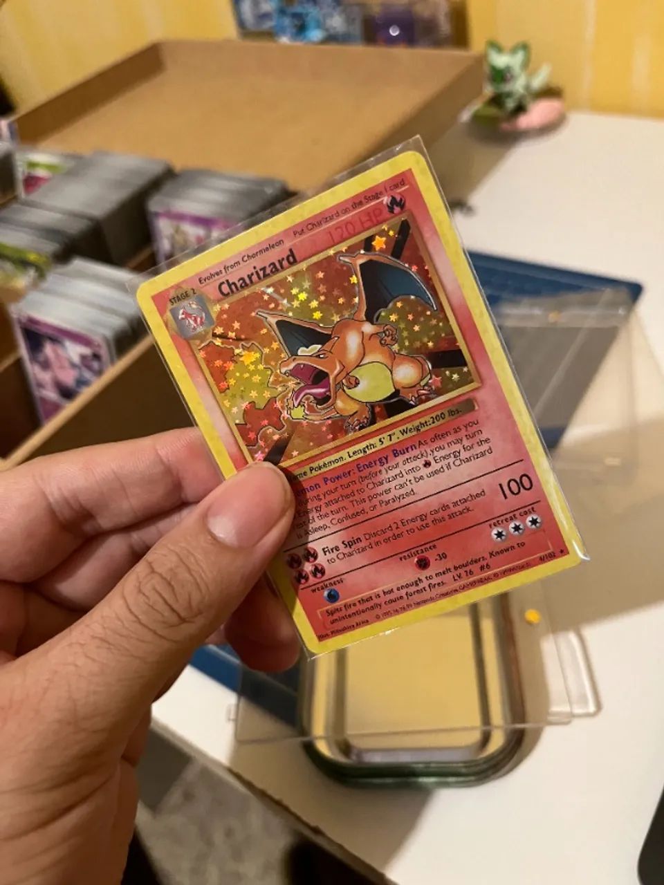 Carta (PROXY/FALSA) Pokémon Charizard 1 Edition - Foto 4