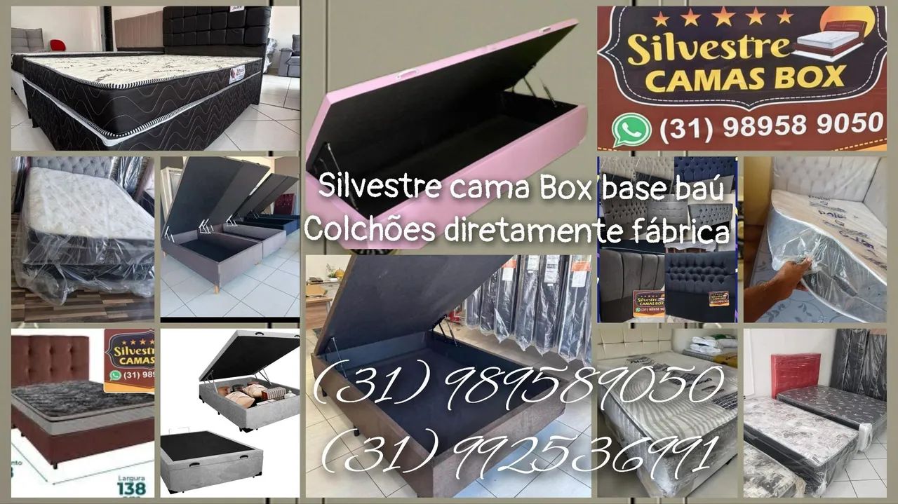 Cama Box casal ortopédica base baú Colchões  - Foto 5