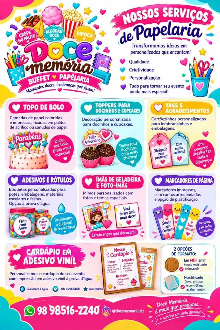 PAPELARIA PERSONALIZADA a partir de 0,60 centavos 