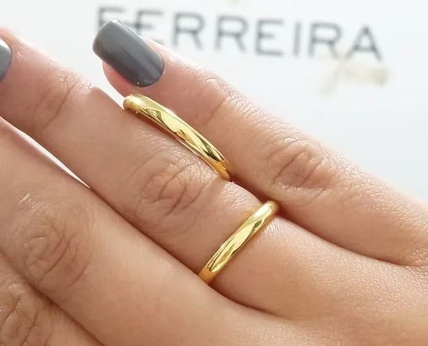 Aliança em Ouro 18k  - Foto 2