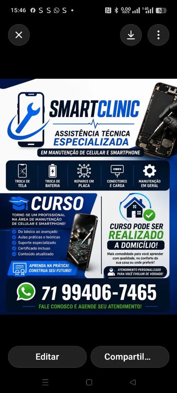 Curso de manutenção de celular e smartphone, falar com Marco *65 - Foto 2