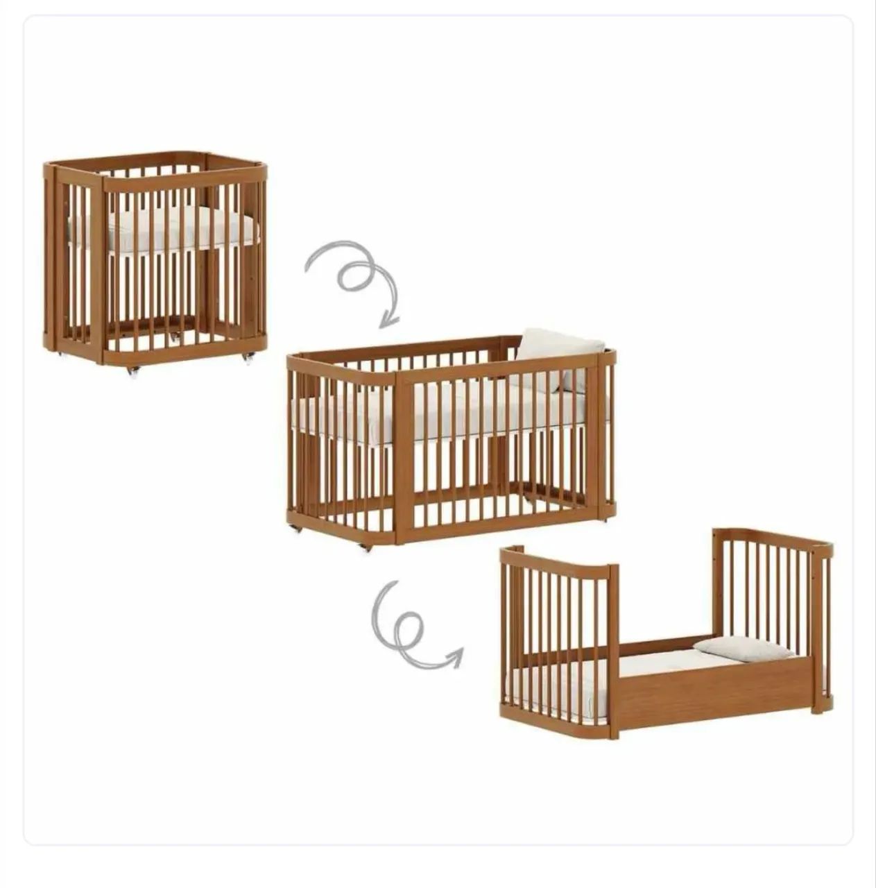 Móveis de Bebê - Berço 3 em 1 + Cômoda - Foto 2