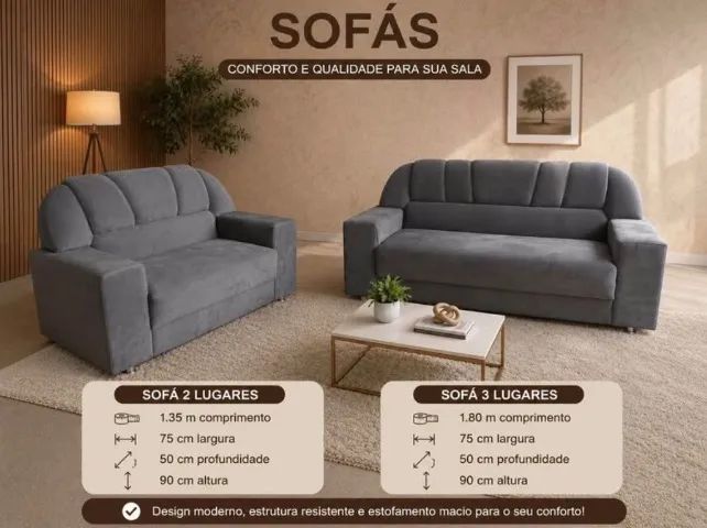 Sofá 2/3 lugares Noruega 