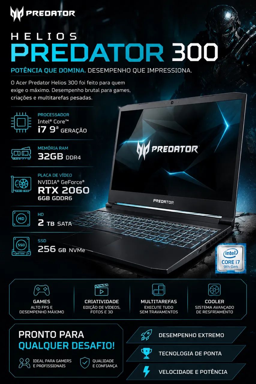 Notebook Gamer Helios Predator 300
