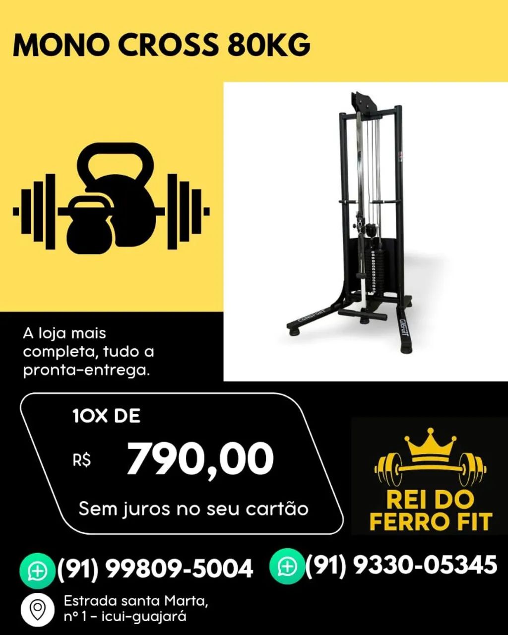Aparelho de musculação - mono cross 80kg