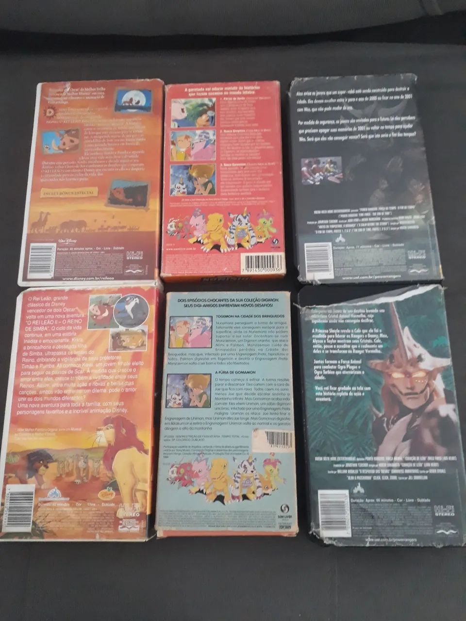 6 VHS- Digimon- Rei Leão- Power Rangers - DVD, Blu-Ray e Vídeo