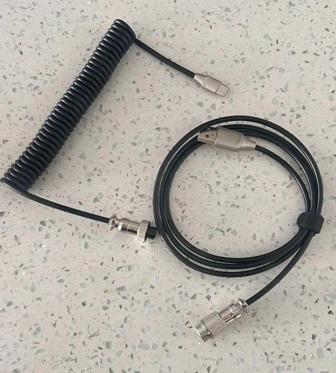 Cabo enrolado teclado mecânico USB tipo C 