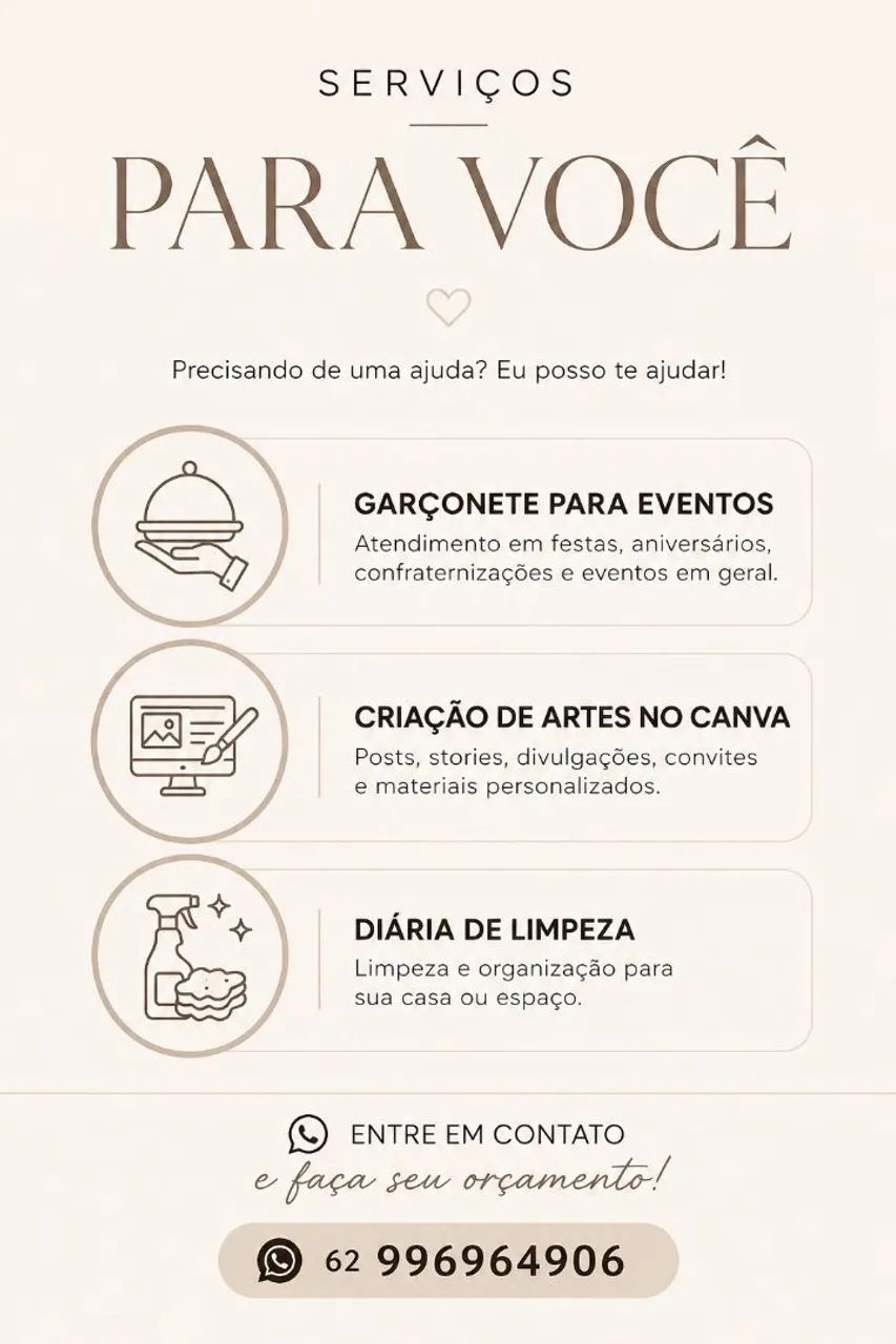Ofereço serviços para facilitar seu dia a dia!!