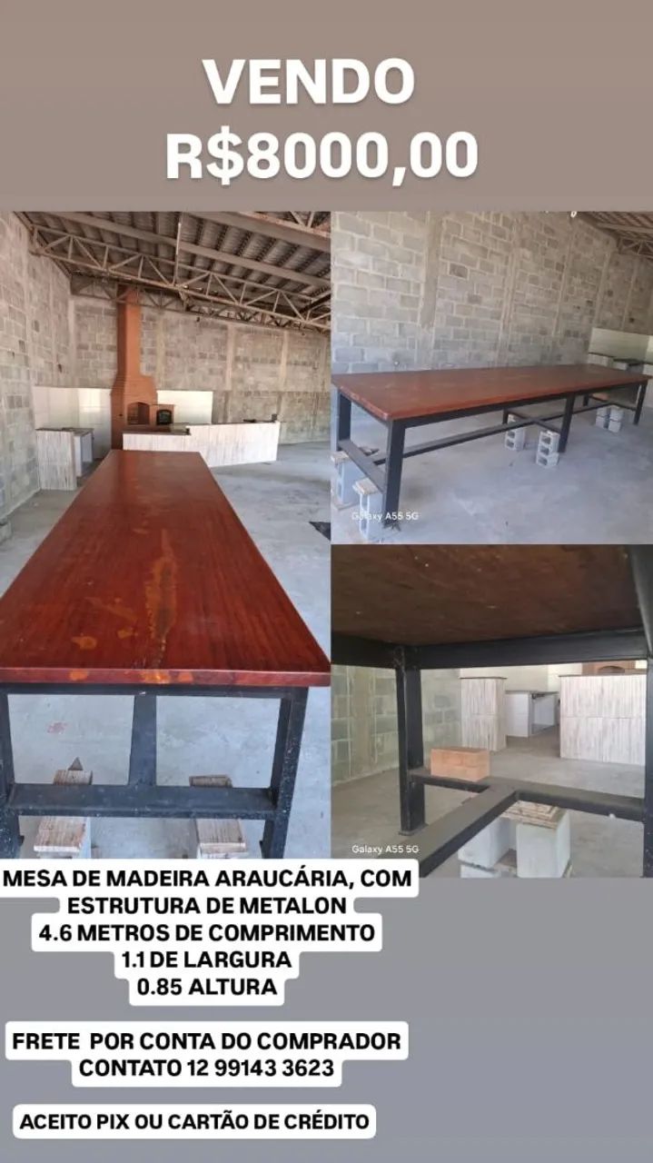 Mesa padrão industrial 