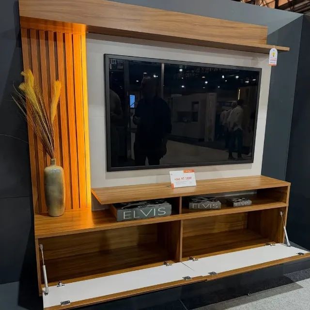Estante Home Ripada para TV ate 60 Polegadas Led 2 Portas NT1400 Notavel - Freijó | Off Wh - Foto 2
