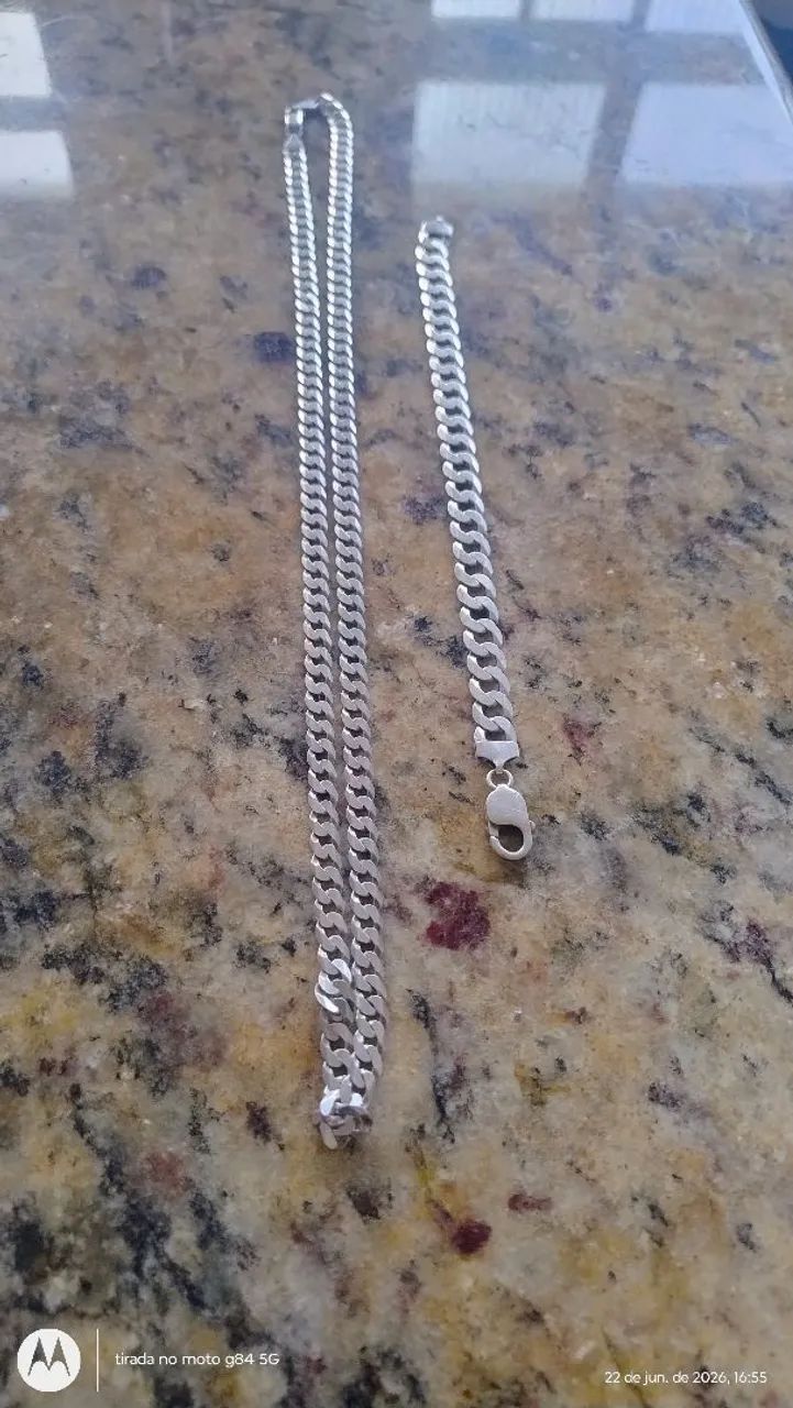 Vende-se conjunto de corrente e pulseira de prata 925  - Foto 3