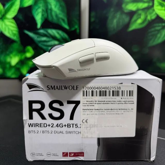 Mouse Gamer RS7 Branco 3 Modos Bluetooth, 2.4G e Cabo USB - Foto 5