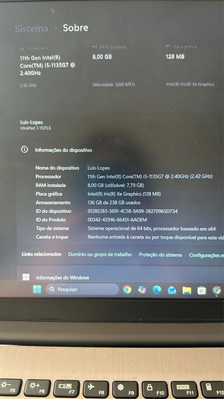NOTEBOOK CORE i5 11ª GERAÇÃO - 8GB RAM - SSD 256GB  - Foto 4