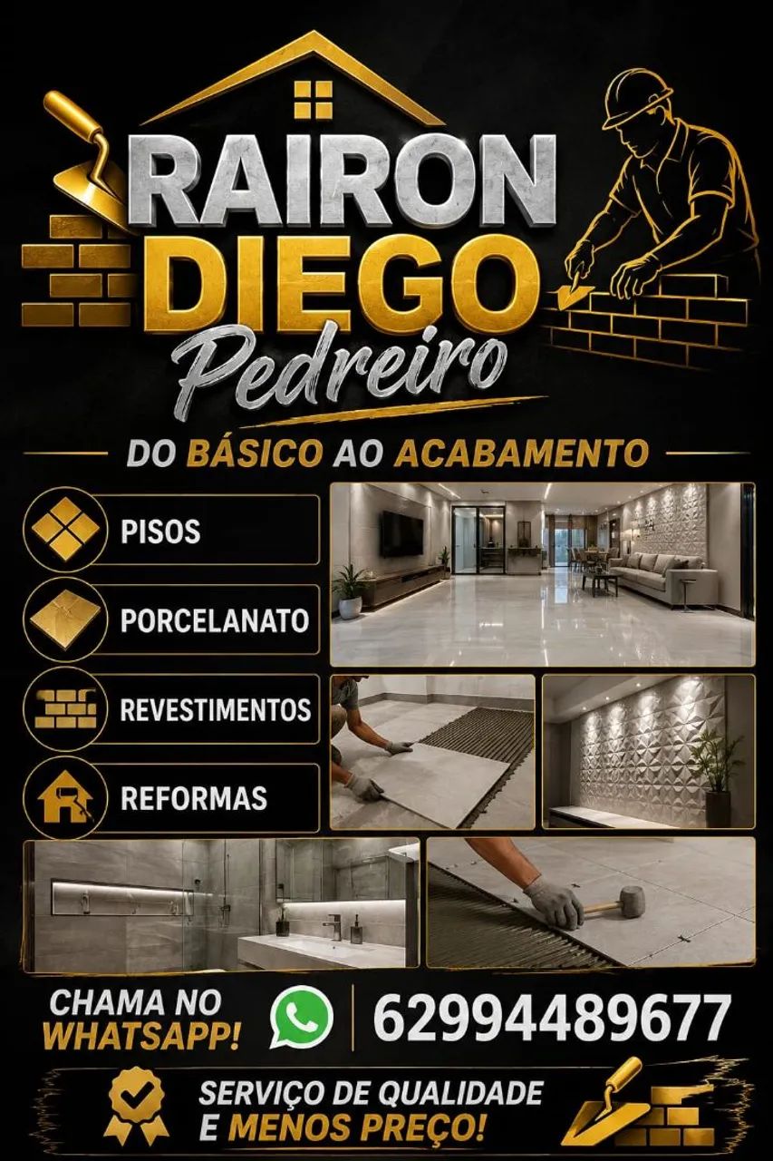 Pedreiro do básico ao acabamento.