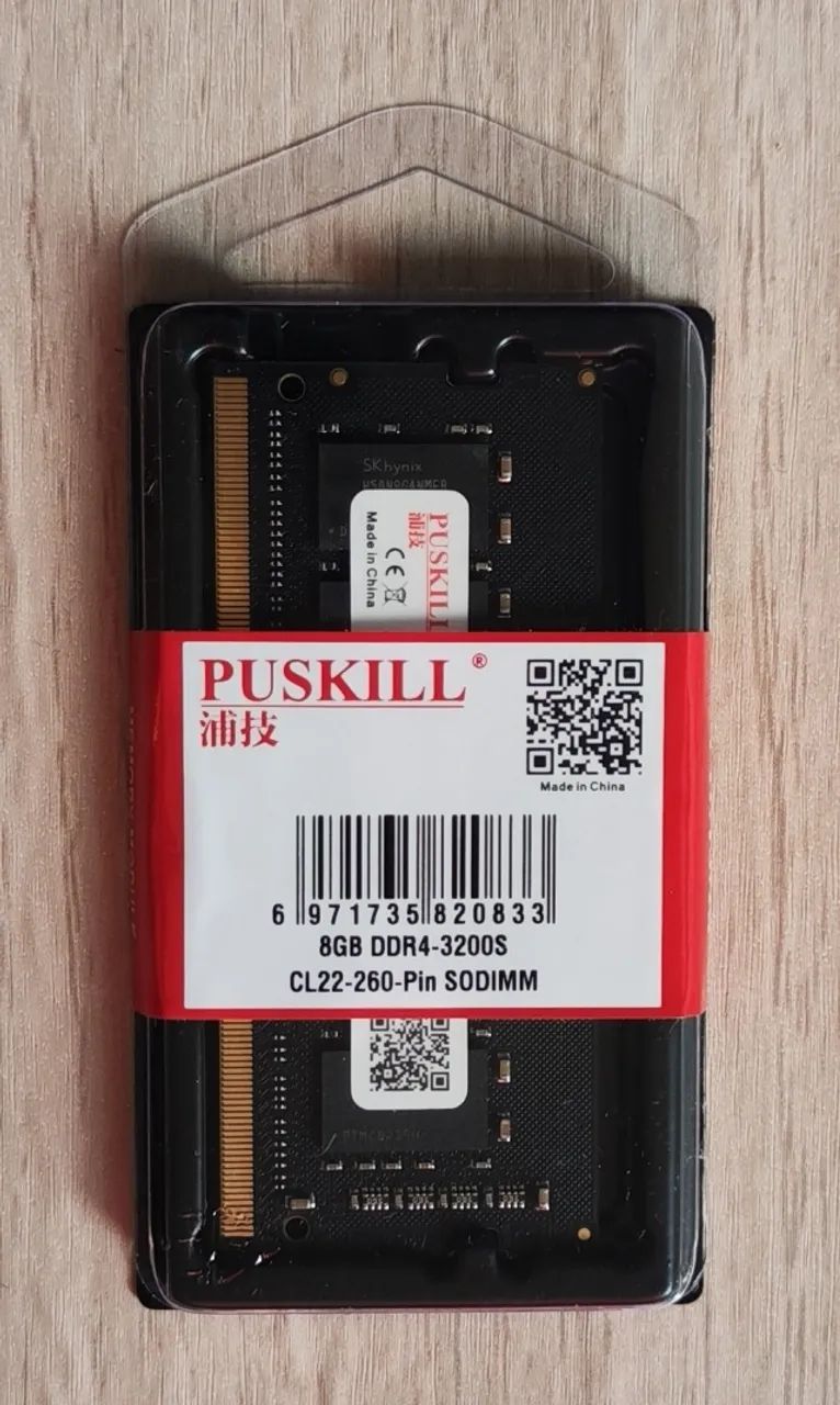 Memória Puskill 8Gb DDR4 3200 SoDIMM para Notebook !