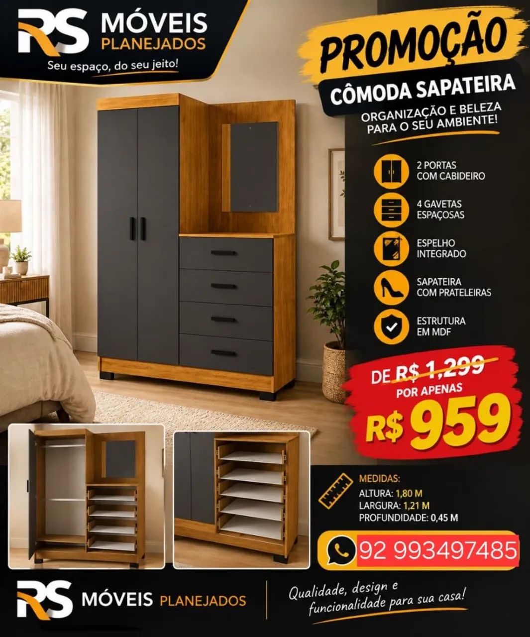 Guarda Roupas com Penteadeira - Foto 3