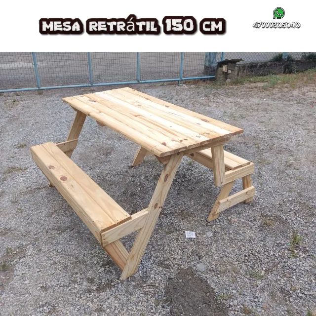 BANCO QUE VIRA MESA 1,50 MT