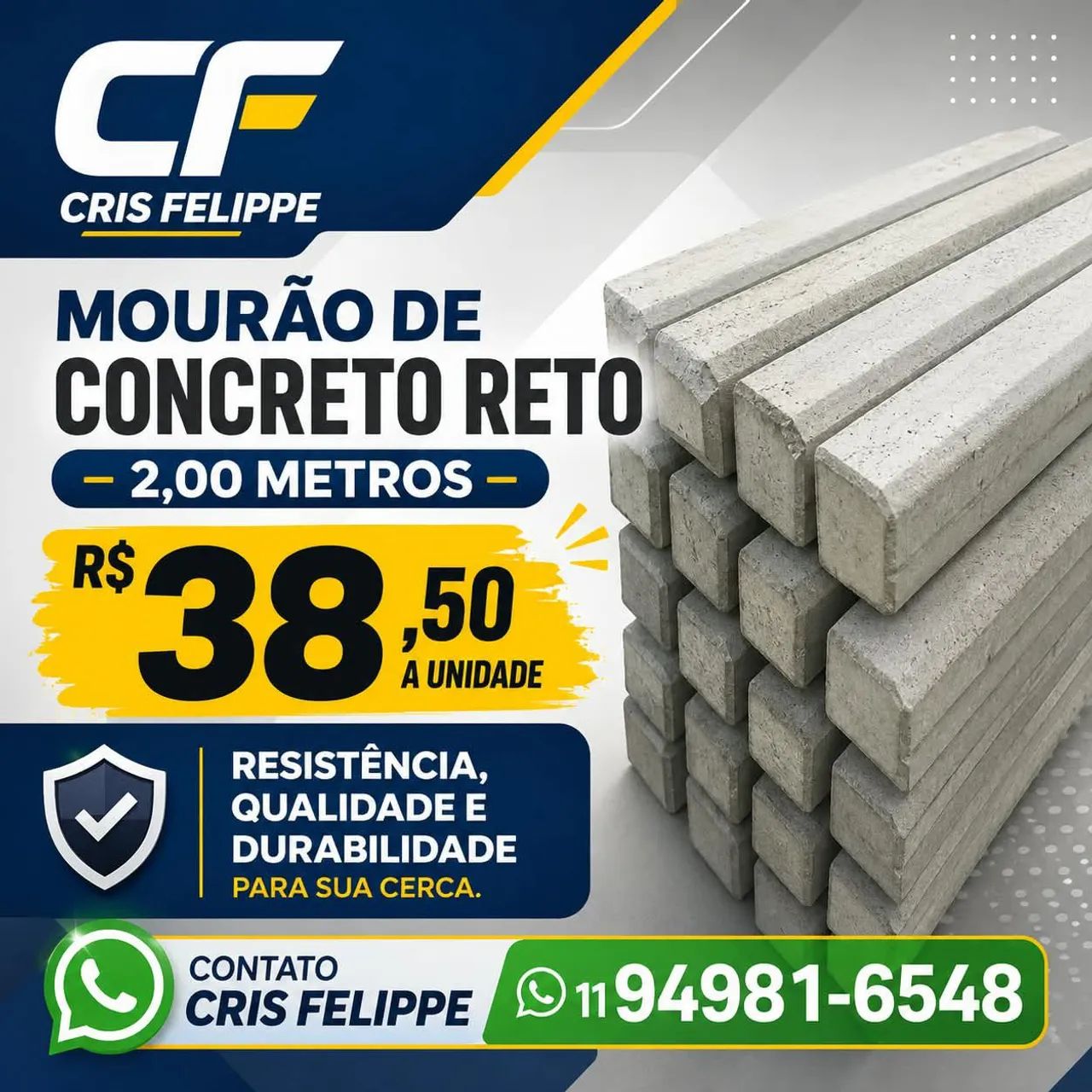 Mourões de concreto 