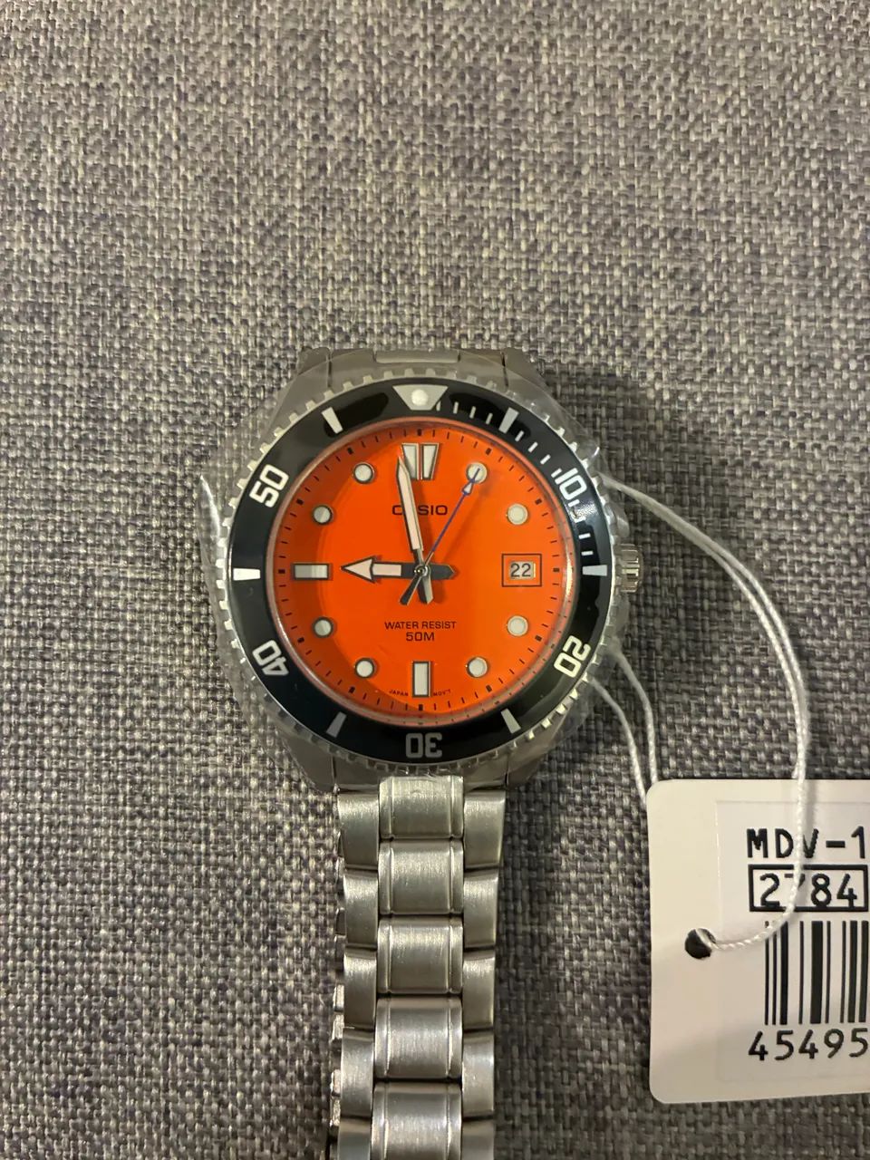 Casio Duro MDV-10D Laranja 39mm - Foto 3