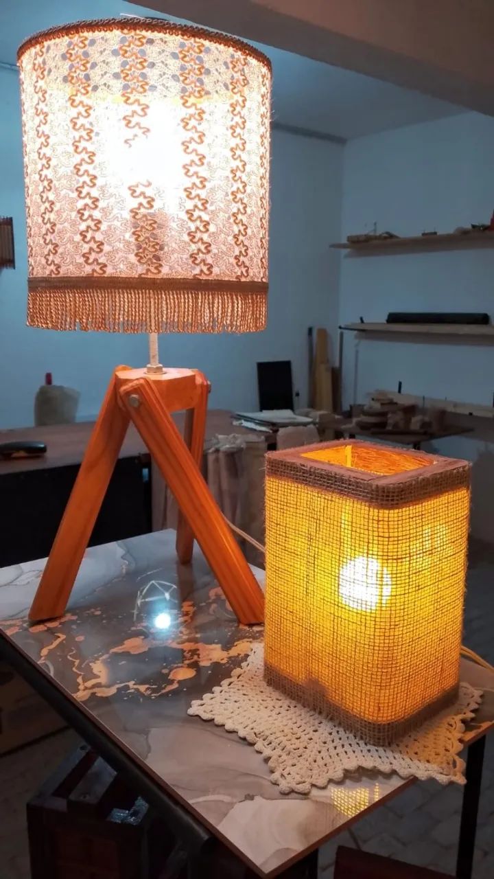 Luminária de mesa, luminária artesanal - Foto 4