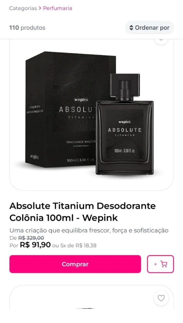 Perfume wepink novo