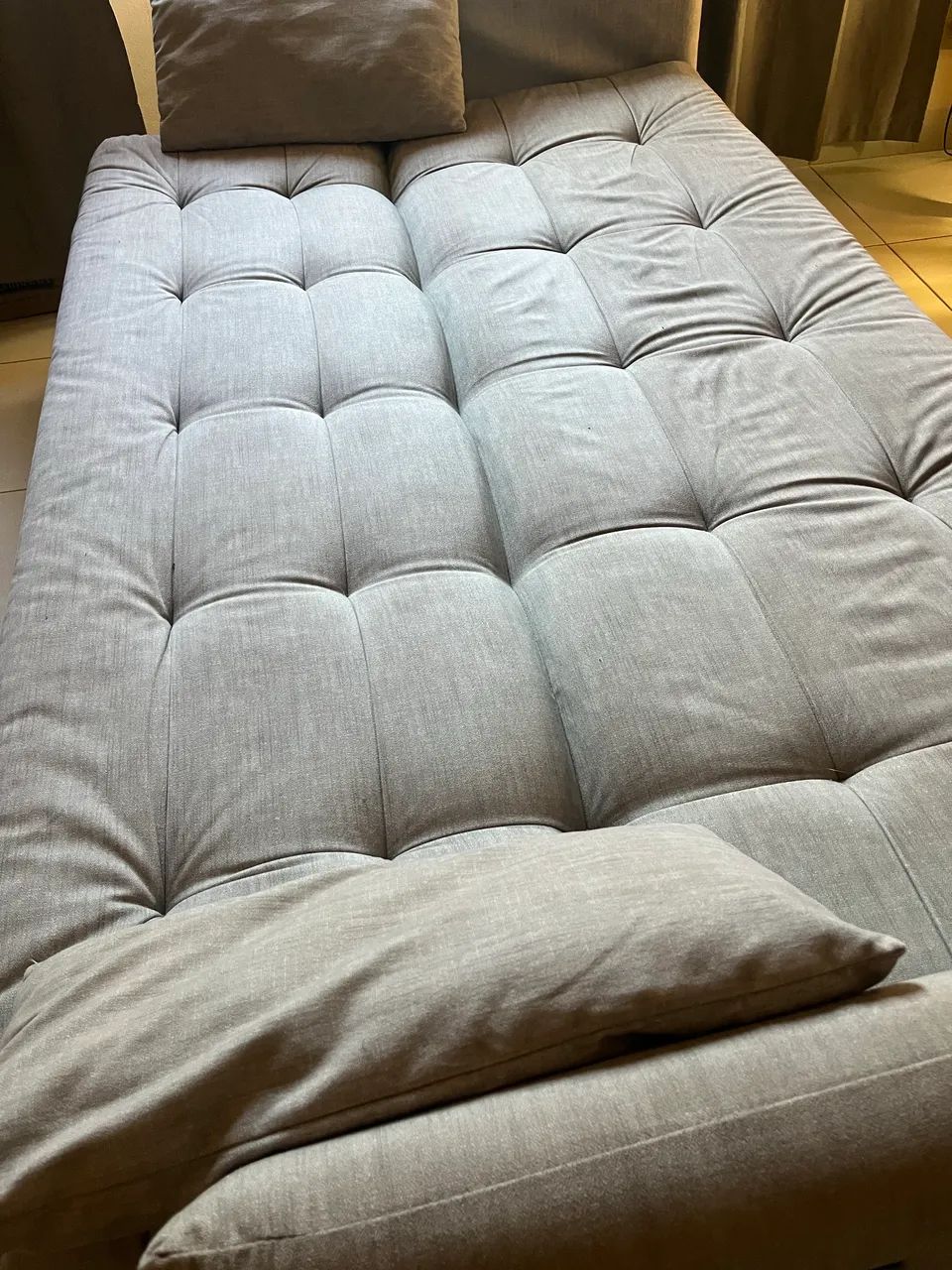 Sofá Cama Cinza com 3 Posições de Encosto Reclinável  - Foto 5