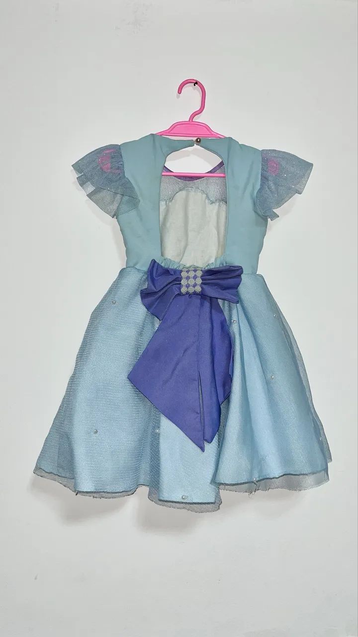 Vestido Fundo Do Mar Azul De Pérolas Luxo - Tam. 1 (Usado) - Foto 2