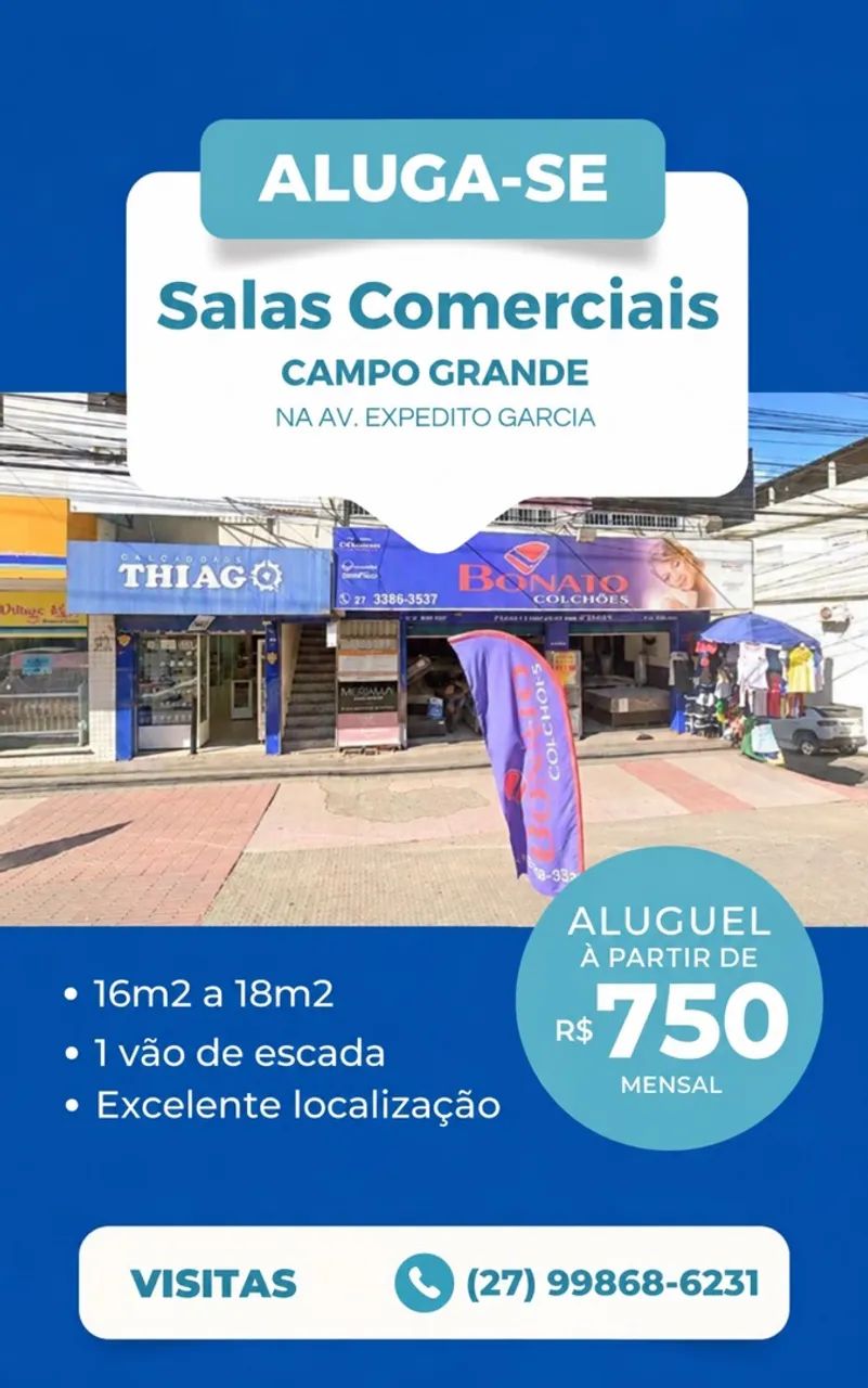 Alugo Sala Comercial em Campo Grande