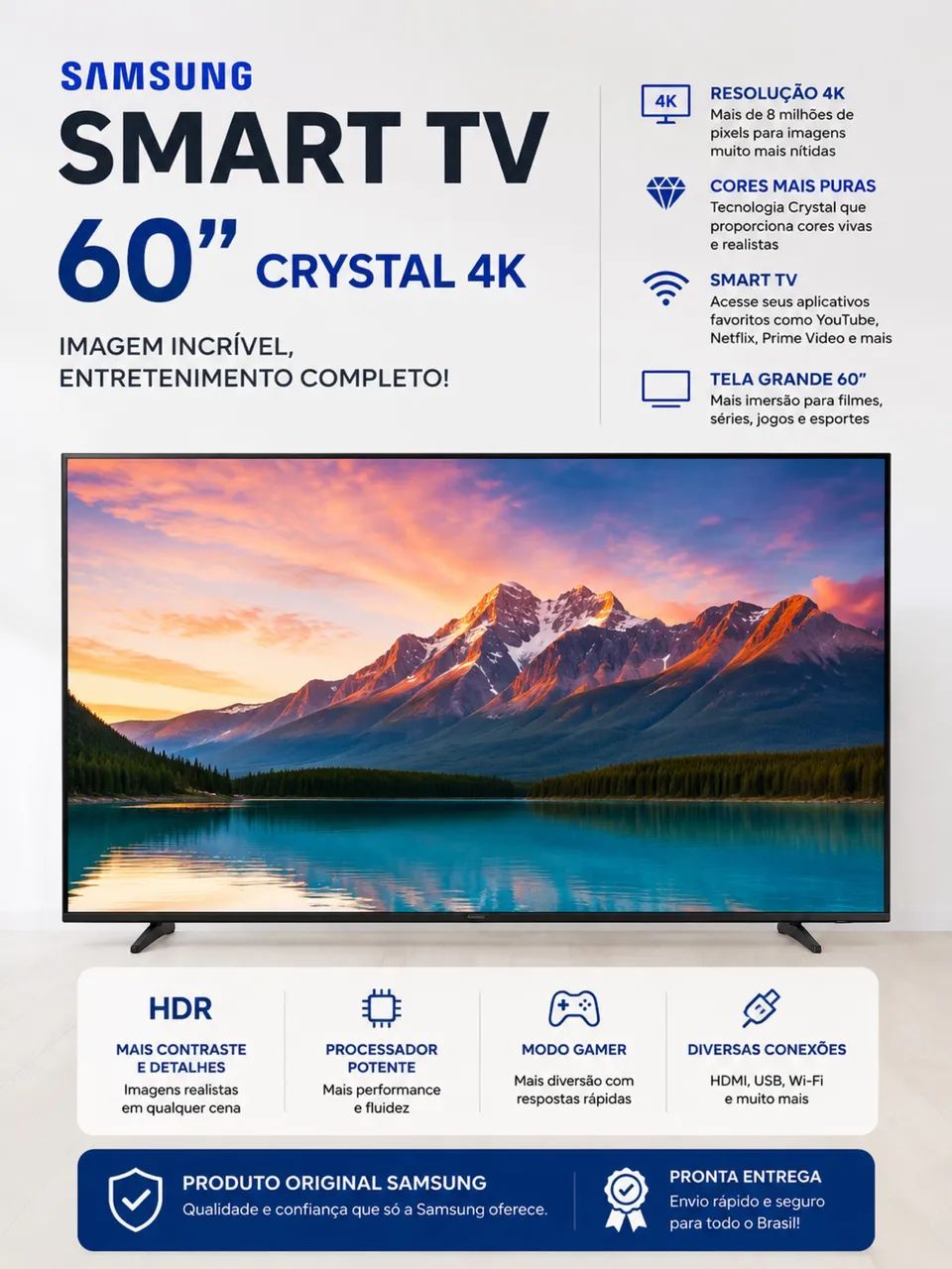 tv samsung 60 polegadas crystal 4k