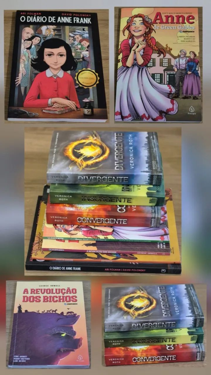 Lote com 6 livros e quadrinhos em ótimo estado
