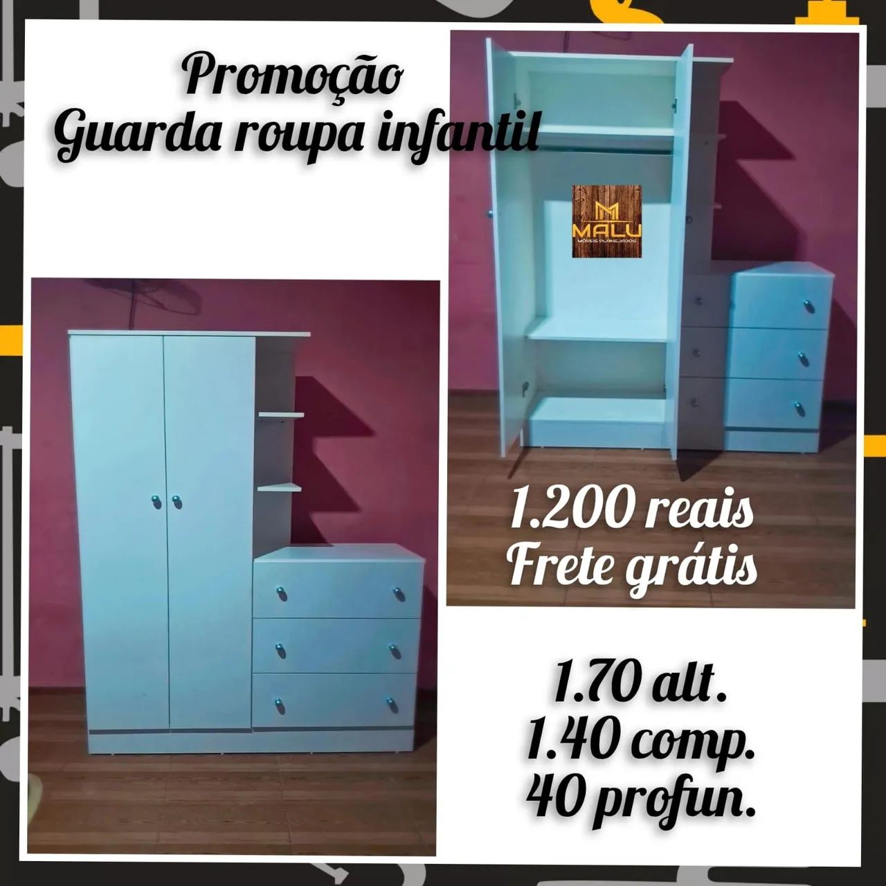Promoção guarda roupa infantil 