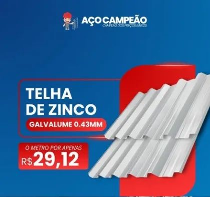 TELHA DE ZINCO GALVALUME 0,43mm