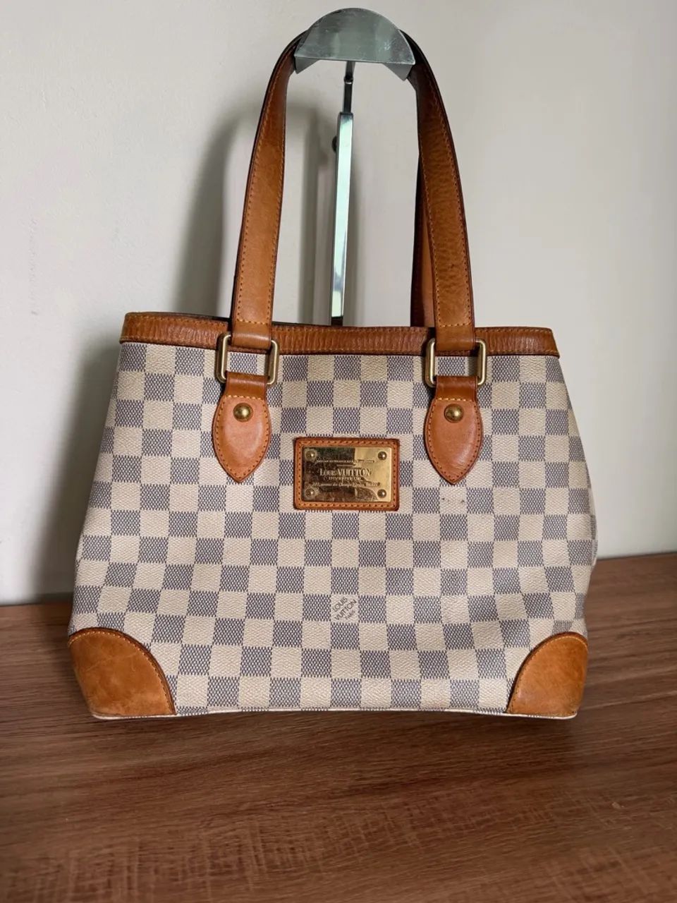 bolsa tote louis vuitton hampstead damier azur