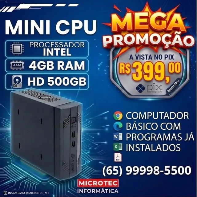  MINI CPU - COMPUTADOR BÁSICO PARA PONTO DE VENDA 