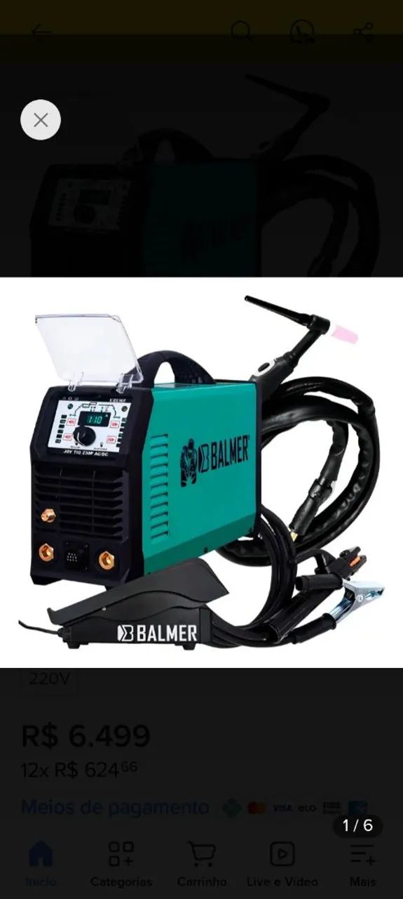 Máquina de solda Balmer Joy 230p AC/DC nova 
