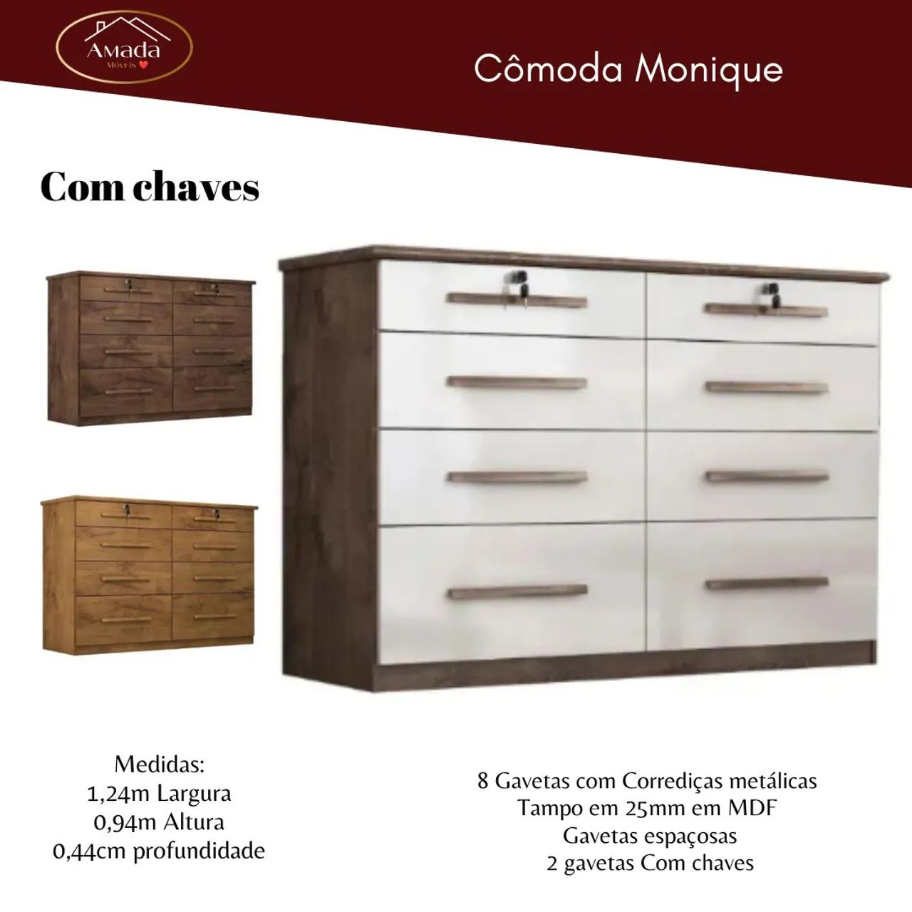 Cômoda Monique , à pronta entrega  - Foto 2