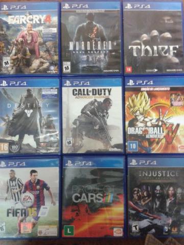 Uncharted 4, fifa 18, pes 18, killzone 59,00 cada um. leia anuncio