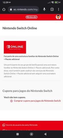 Nintendo Switch Online  Brasil – 'Cupons para jogos do Nintendo