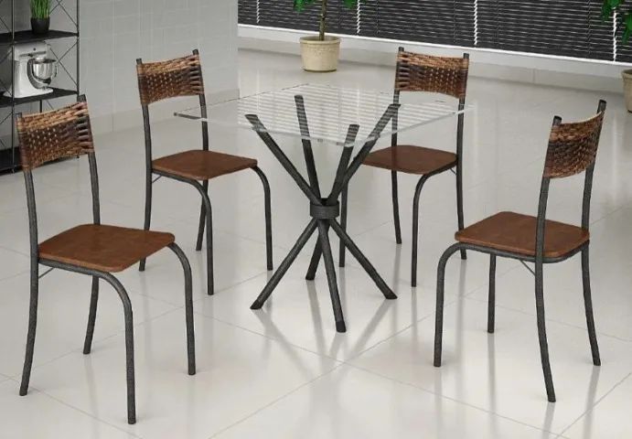 conjunto de mesa de vidro[atlanta]