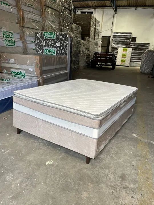 Cama Box Casal 1.38 Top Flex Ouro . - Foto 4
