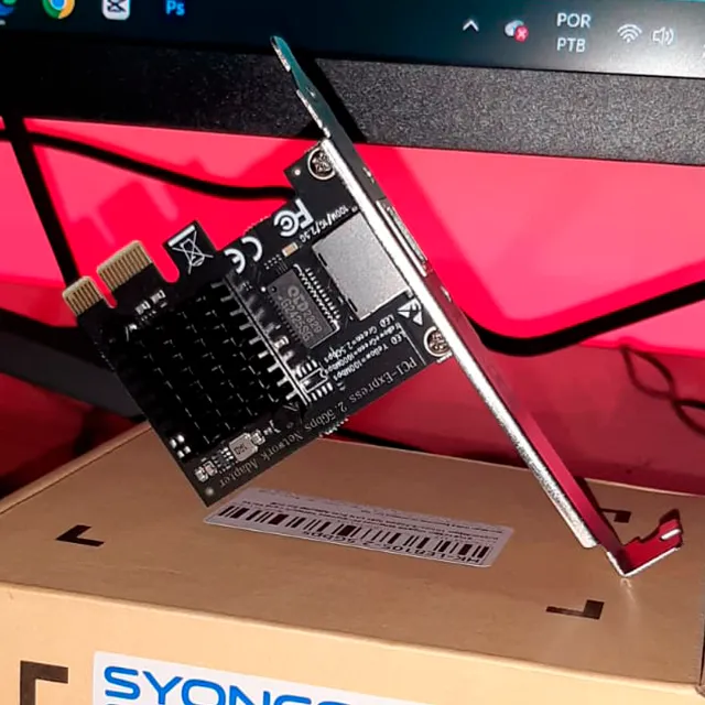 Placa de rede PCI-E para RJ45 - 10 Mbps, 100 Mbps, 2500Mbps, 2.5Gbps