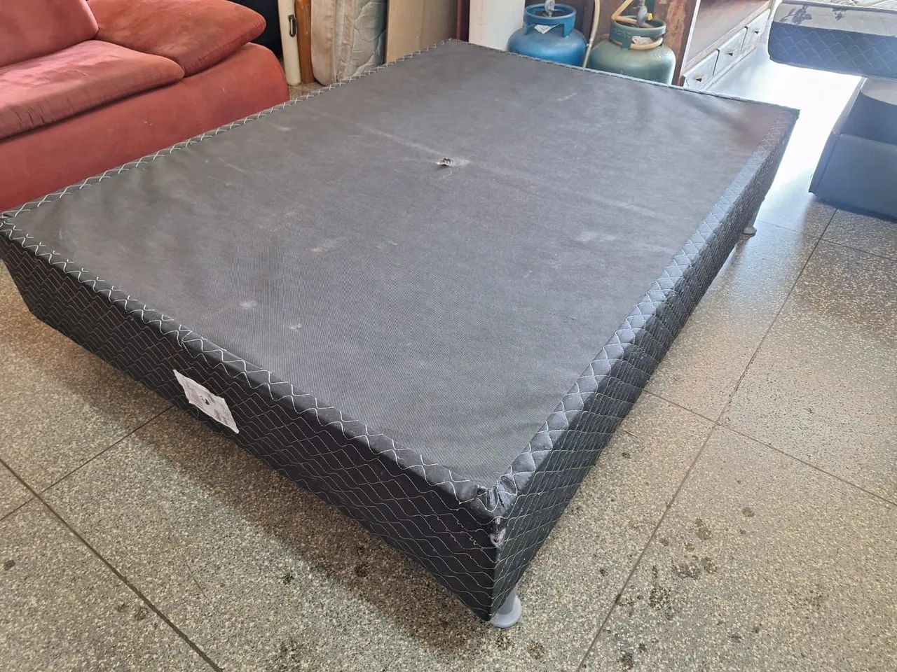 Cama Box Casal com Colchão de molas conservada (((ENTREGO))) - Foto 4