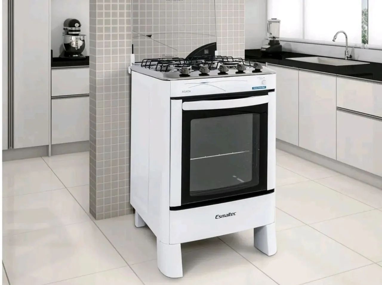 Fogão 4 Bocas Esmaltec Branco com acendimento automático