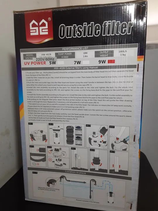 Canister Sun Sun 1000 LT/HR com lâmpada UV 9W - Foto 2