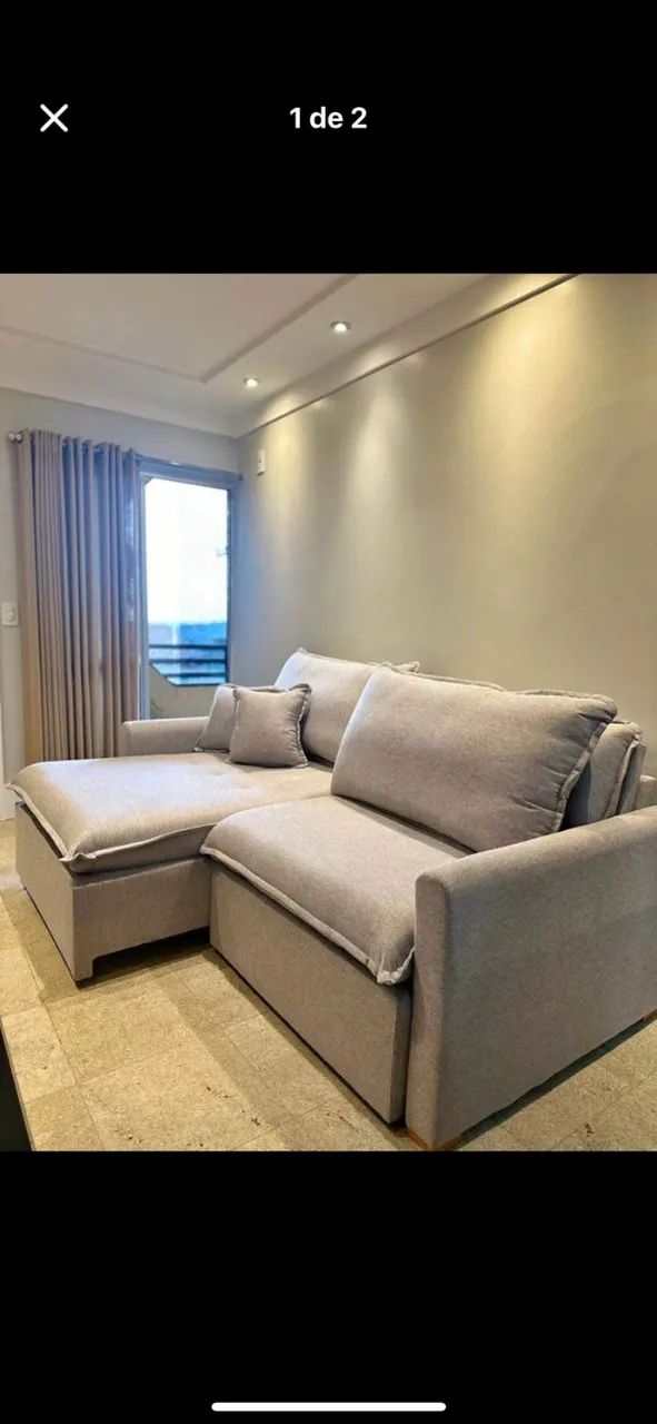 Sofá Cama 1,84m Linho 18cm Pillow - Mega Promoção
