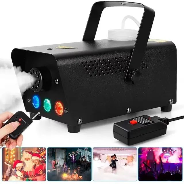 MAQUINA DE FUMAÇA 1200W TURBO 3 LEDS RGBW CONTROLE REMETO WIRELESS 110V - 