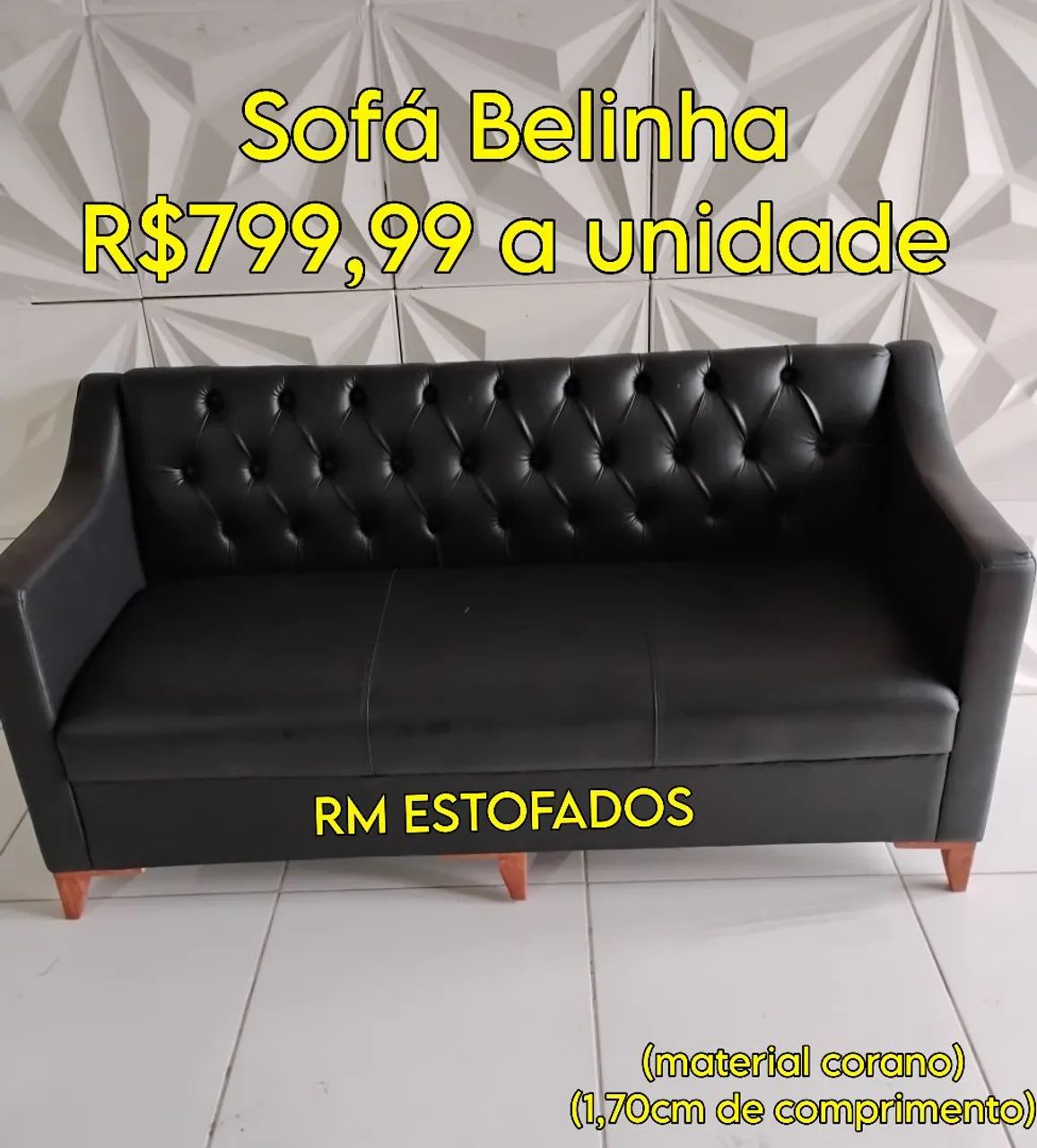 Sofá de espera belinha de 3 lugares 