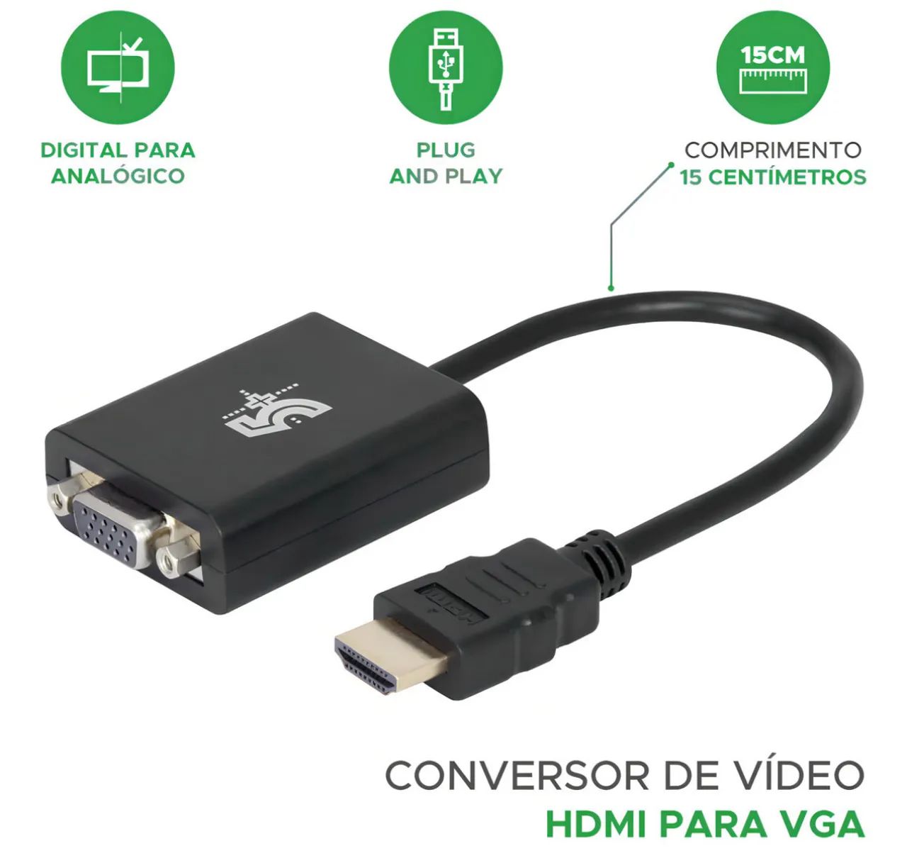 Conversor adaptador hdmi para vga - Foto 2